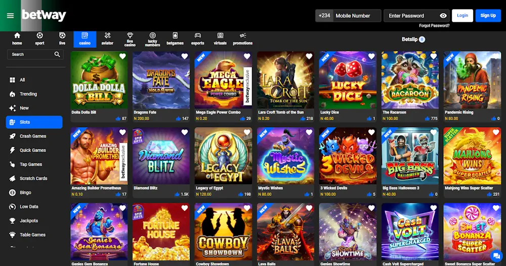 Betway Slots Screenshot